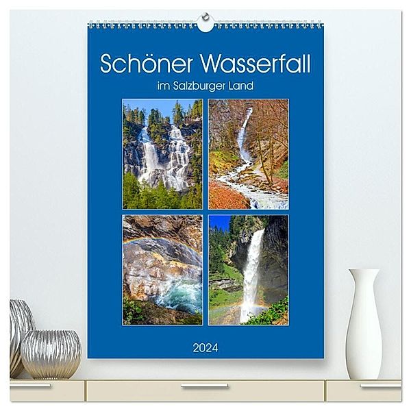 Schöner Wasserfall (hochwertiger Premium Wandkalender 2024 DIN A2 hoch), Kunstdruck in Hochglanz, Christa Kramer