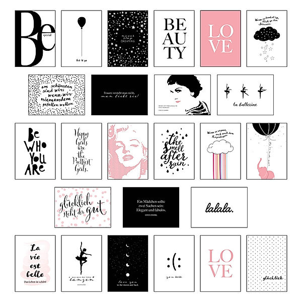 Schönes Postkarten Set mit 25 modernen und stylishen Postkarten, Lisa Wirth