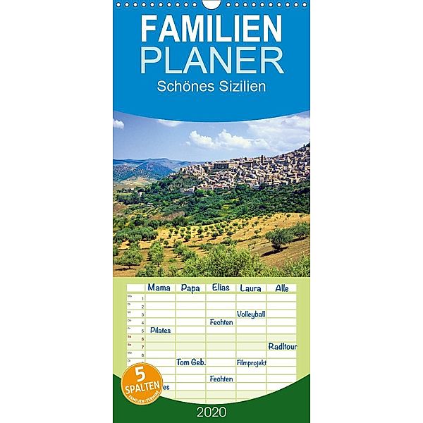 Schönes Sizilien - Familienplaner hoch (Wandkalender 2020 , 21 cm x 45 cm, hoch)