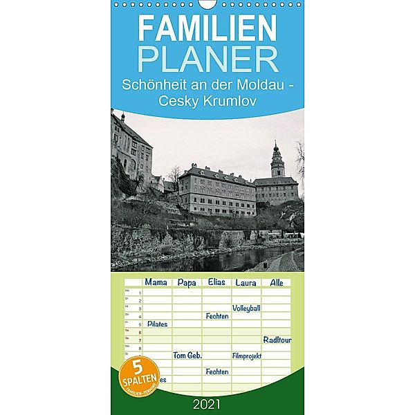 Schönheit an der Moldau - Cesky Krumlov - Familienplaner hoch (Wandkalender 2021 , 21 cm x 45 cm, hoch), Oliver Hülsermann