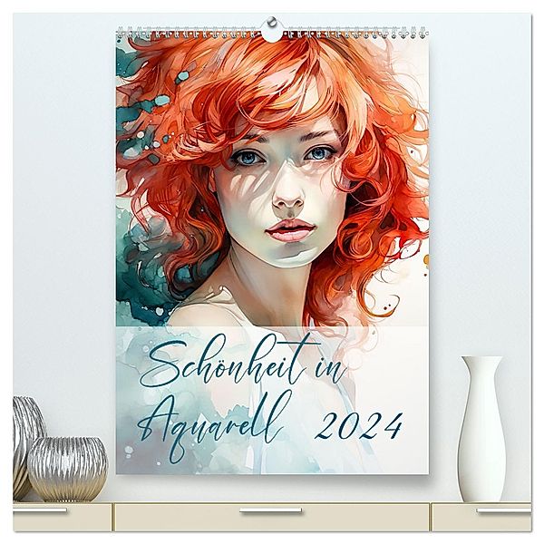 Schönheit in Aquarell (hochwertiger Premium Wandkalender 2024 DIN A2 hoch), Kunstdruck in Hochglanz, Calvendo, Alle Bee