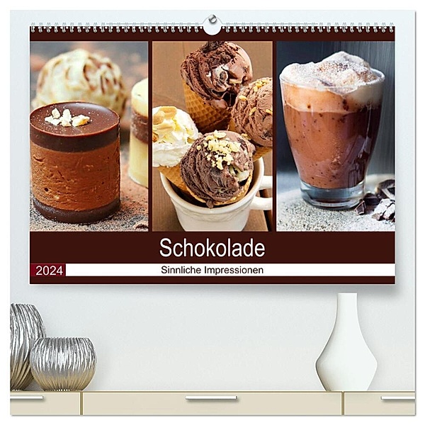 Schokolade 2024. Sinnliche Impressionen (hochwertiger Premium Wandkalender 2024 DIN A2 quer), Kunstdruck in Hochglanz, Steffani Lehmann
