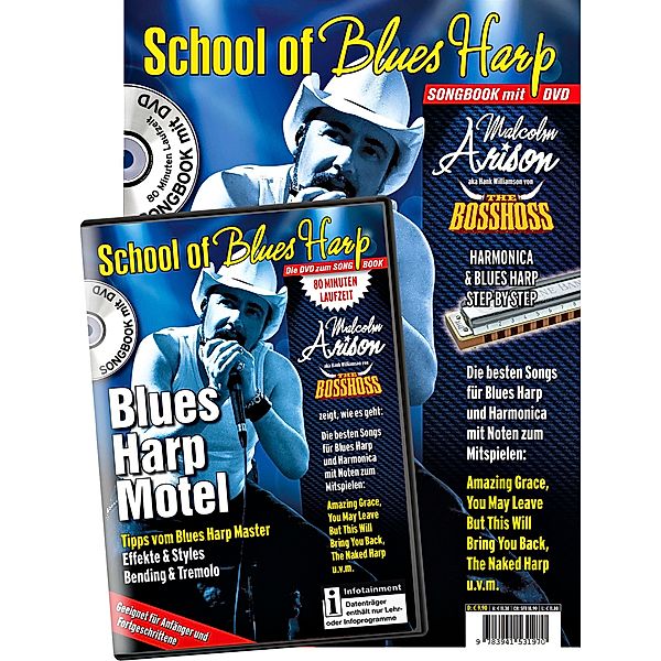 School of Blues Harp, Songbook m. DVD, Malcolm Arison