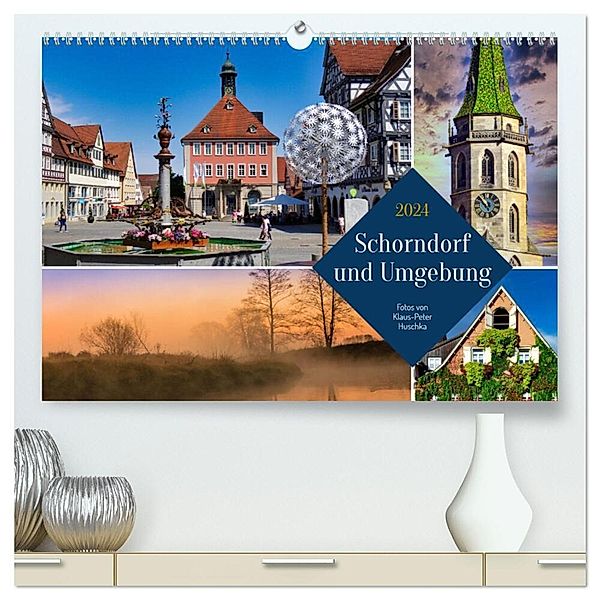 Schorndorf und Umgebung (hochwertiger Premium Wandkalender 2024 DIN A2 quer), Kunstdruck in Hochglanz, Klaus-Peter Huschka