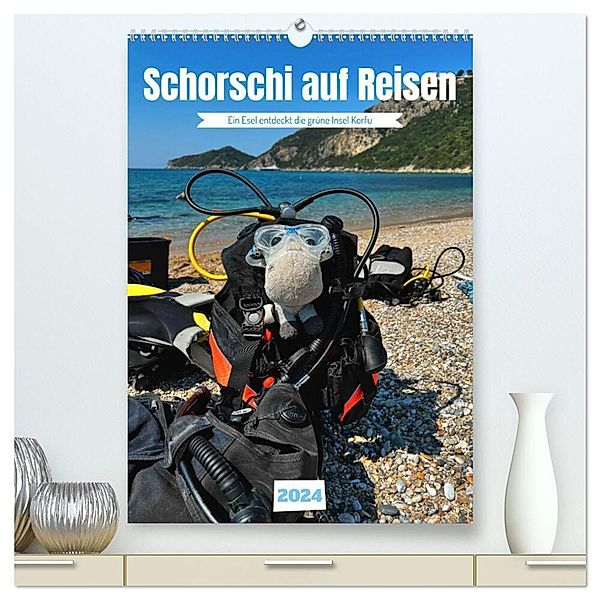 Schorschi auf Reisen (hochwertiger Premium Wandkalender 2024 DIN A2 hoch), Kunstdruck in Hochglanz, Stachanczyk Katharina