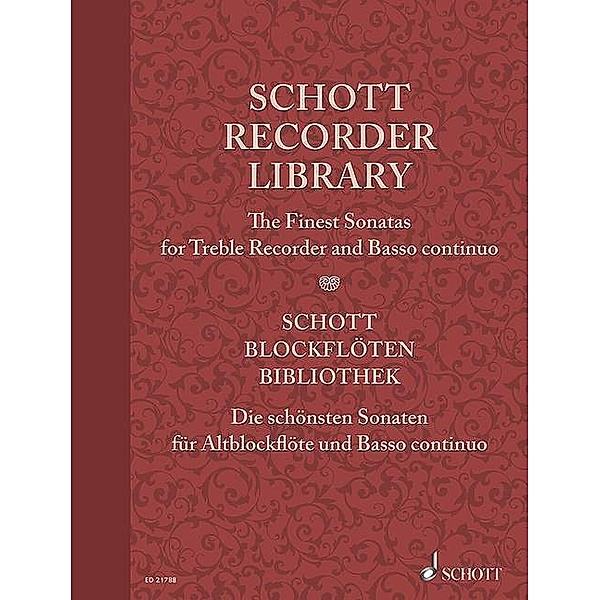 Schott Recorder Library. Schott Blockflöten-Bibliothek, Die schönsten Sonaten für Altblockflöte und Basso continuo, Partitur und Stimme