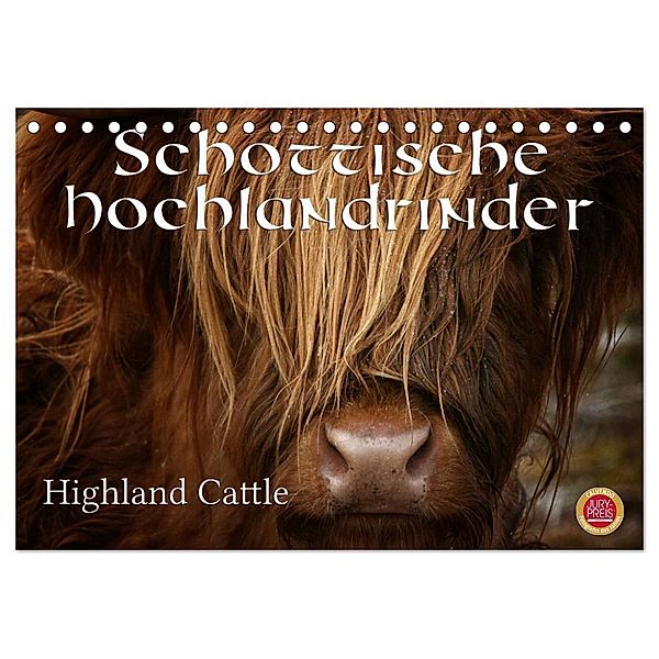 Schottische Hochlandrinder - Highland Cattle (Tischkalender 2024 DIN A5 quer), CALVENDO Monatskalender, Martina Cross