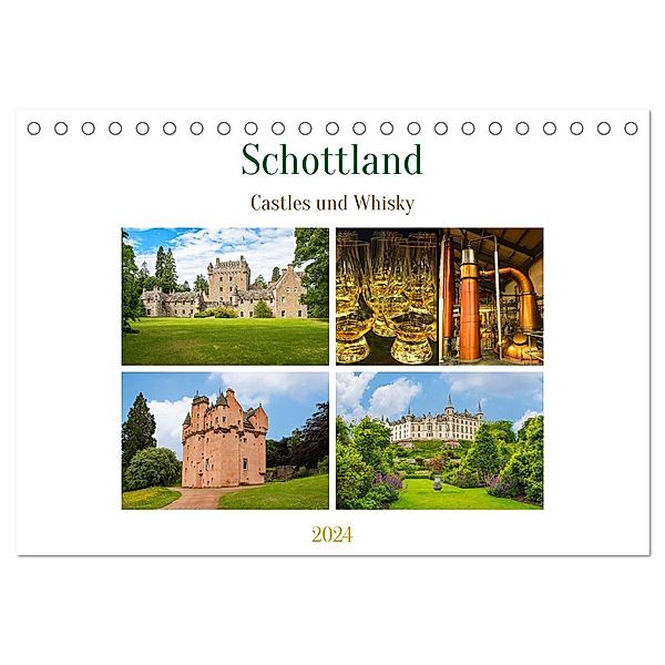 Schottland - Castles und Whisky (Tischkalender 2024 DIN A5 quer), CALVENDO Monatskalender, Nina Schwarze