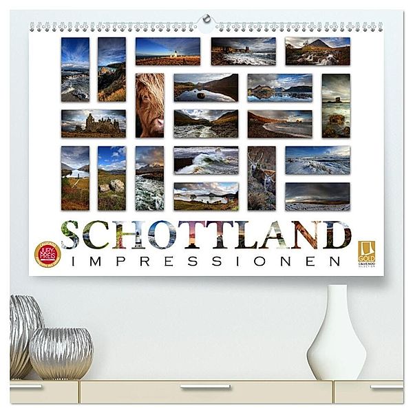 Schottland Impressionen (hochwertiger Premium Wandkalender 2024 DIN A2 quer), Kunstdruck in Hochglanz, Martina Cross