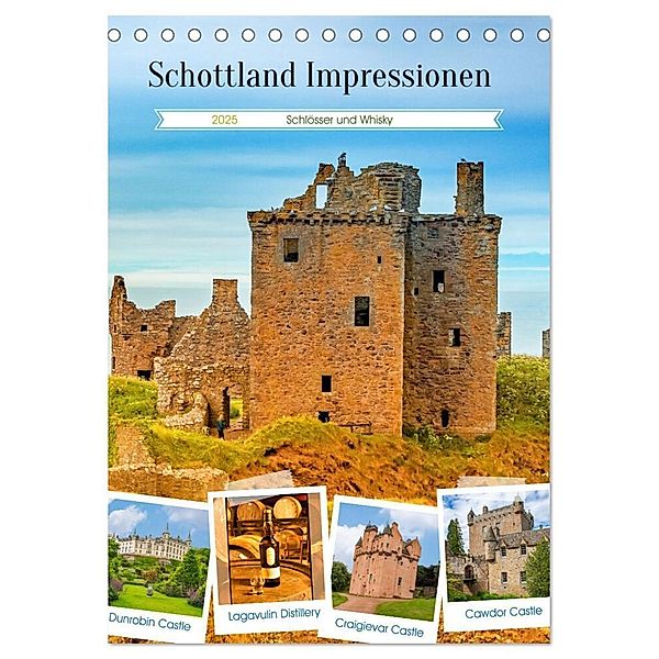Schottland Impressionen - Schlösser und Whisky (Tischkalender 2025 DIN A5 hoch), CALVENDO Monatskalender, Calvendo, Nina Schwarze