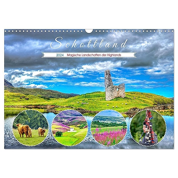 Schottland - Magische Landschaften der Highlands (Wandkalender 2024 DIN A3 quer), CALVENDO Monatskalender, Calvendo, Dieter Meyer