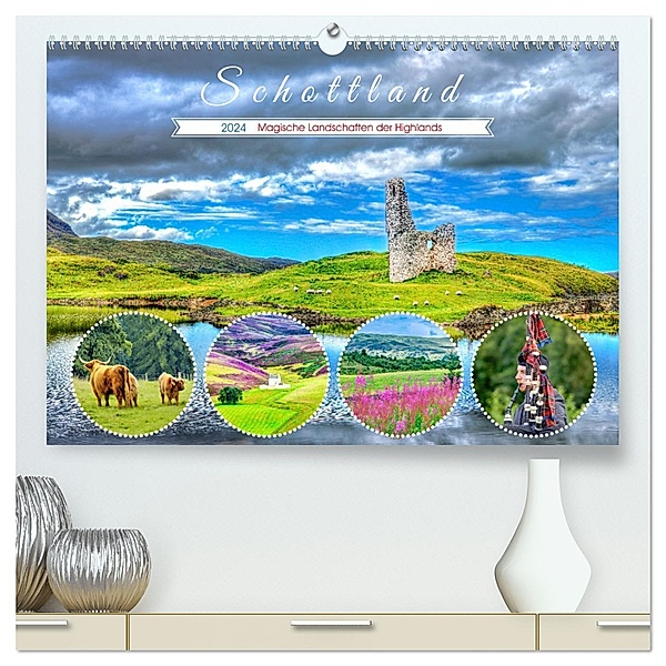 Schottland - Magische Landschaften der Highlands (hochwertiger Premium Wandkalender 2024 DIN A2 quer), Kunstdruck in Hochglanz, Calvendo, Dieter Meyer