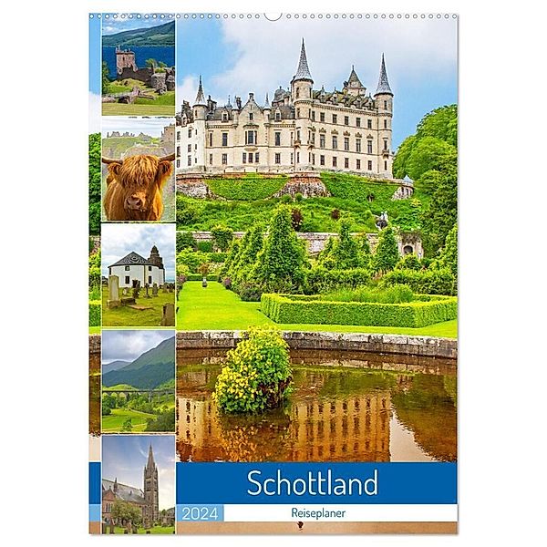 Schottland - Reiseplaner (Wandkalender 2024 DIN A2 hoch), CALVENDO Monatskalender, Nina Schwarze