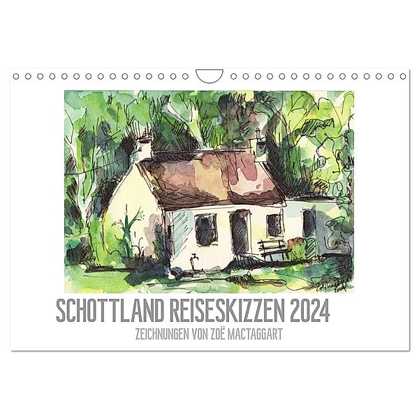 Schottland Reiseskizzen (Wandkalender 2024 DIN A4 quer), CALVENDO Monatskalender, Zoë MacTaggart