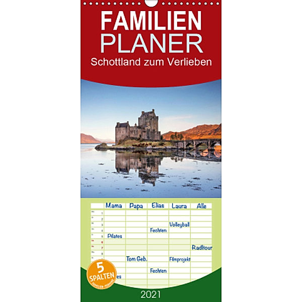 Schottland zum Verlieben - Familienplaner hoch (Wandkalender 2021 , 21 cm x 45 cm, hoch), Anne Berger