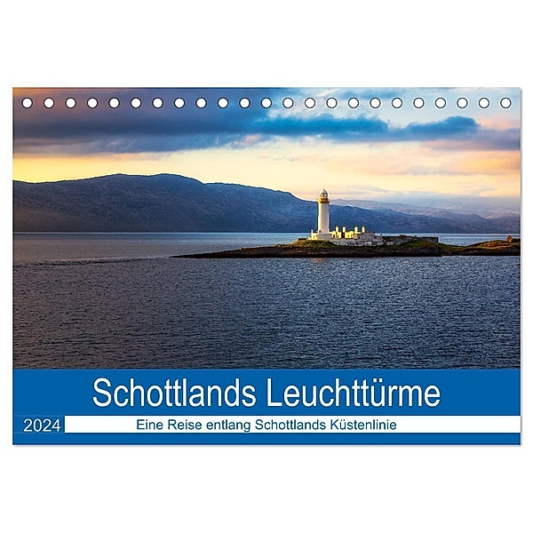 Schottlands Leuchttürme (Tischkalender 2024 DIN A5 quer), CALVENDO Monatskalender, Reemt Peters-Hein
