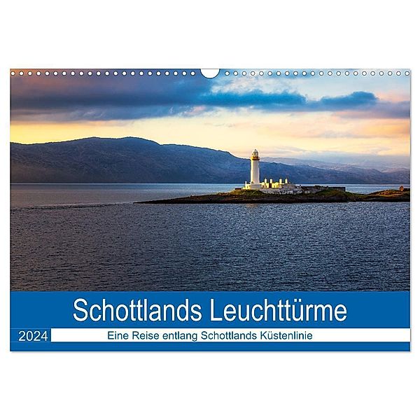 Schottlands Leuchttürme (Wandkalender 2024 DIN A3 quer), CALVENDO Monatskalender, Reemt Peters-Hein