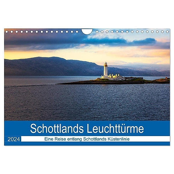 Schottlands Leuchttürme (Wandkalender 2024 DIN A4 quer), CALVENDO Monatskalender, Reemt Peters-Hein