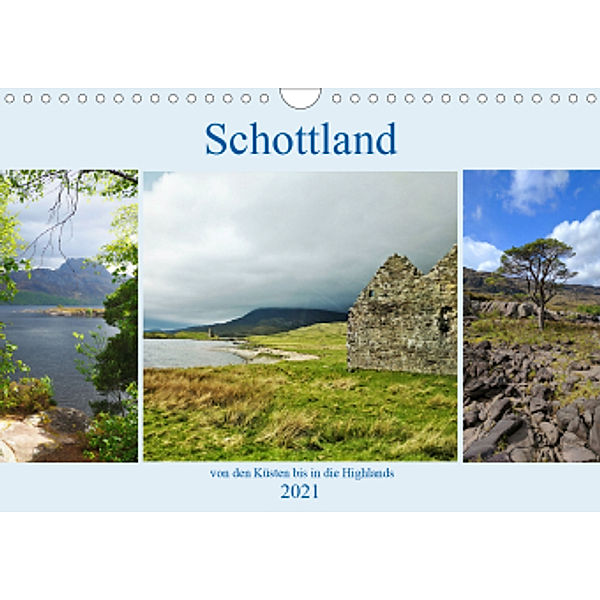 Schottlands - von den Küsten bis in die Highlands (Wandkalender 2021 DIN A4 quer), Julia Brühl