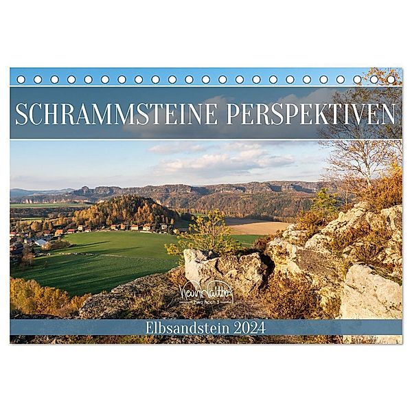 Schrammsteine Perspektiven - Elbsandstein (Tischkalender 2024 DIN A5 quer), CALVENDO Monatskalender, Kevin Walther