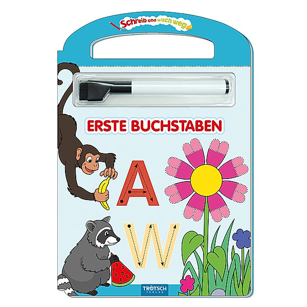 Schreib und wisch weg - Erste Buchstaben, m. Stift