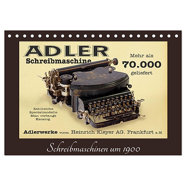 Schreibmaschinen um 1900 (Tischkalender 2024 DIN A5 quer), CALVENDO Monatskalender, Stoerti-md