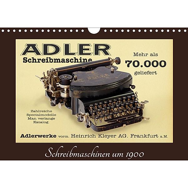 Schreibmaschinen um 1900 (Wandkalender 2021 DIN A4 quer), Stoerti-md