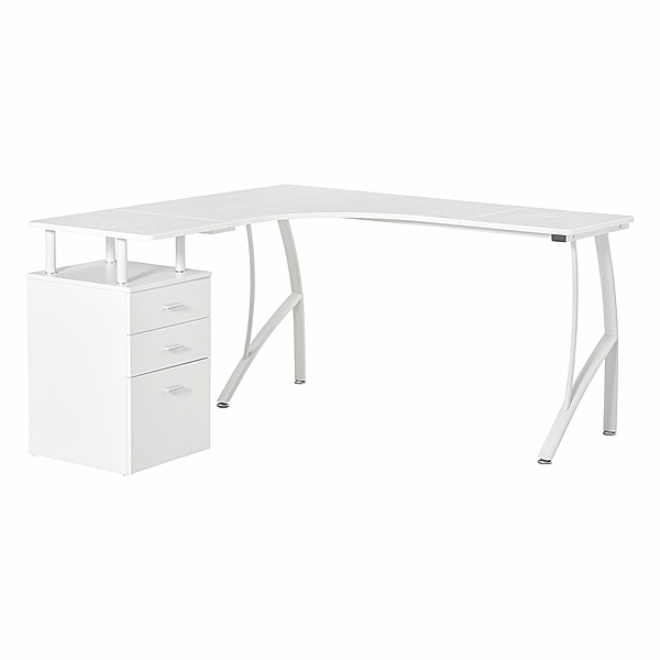 Schreibtisch in L-Form mit Schubladen