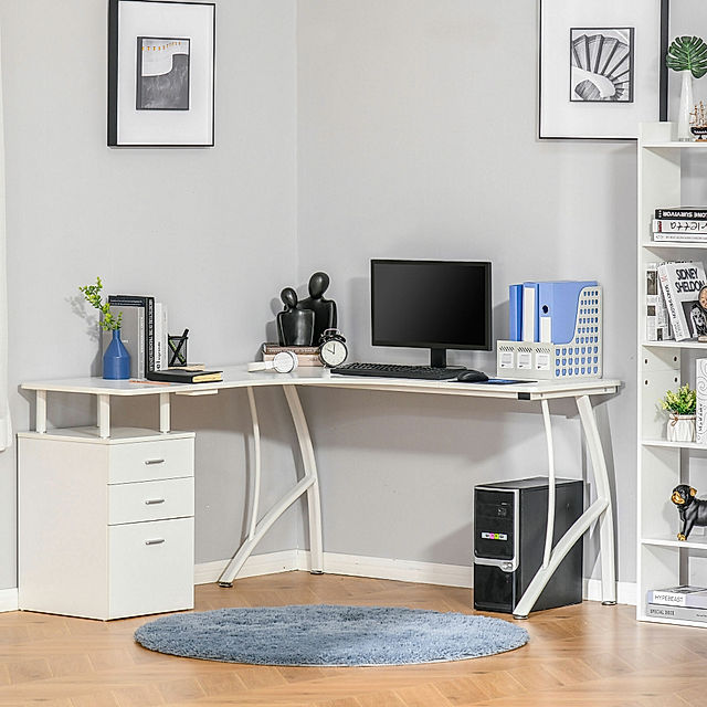 Schreibtisch in L-Form mit Schubladen bestellen | Weltbild.de