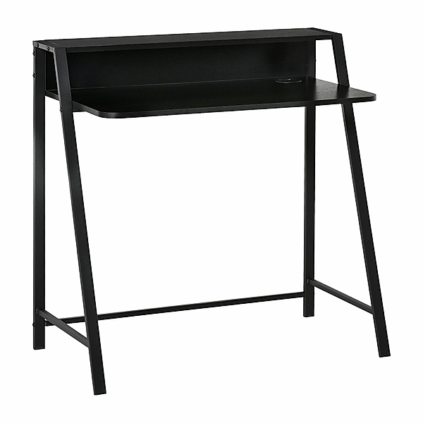 Schreibtisch in Walnuss-Optik (Farbe: schwarz)