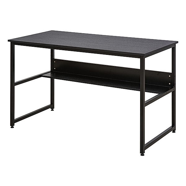 Schreibtisch mit großer Arbeitsfläche (Farbe: schwarz)
