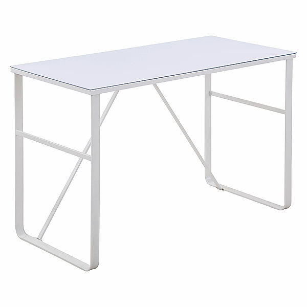 Schreibtisch Modernes Design, Hergestellt aus gehärtetem Glas und Stahl