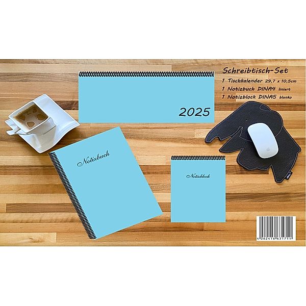 Schreibtisch-Set 2025, m. 1 Kalender, m. 1 Beilage, m. 1 Beilage, 3 Teile