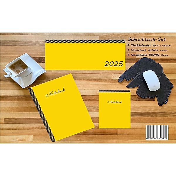 Schreibtisch-Set 2025, m. 1 Kalender, m. 1 Beilage, m. 1 Beilage, 3 Teile