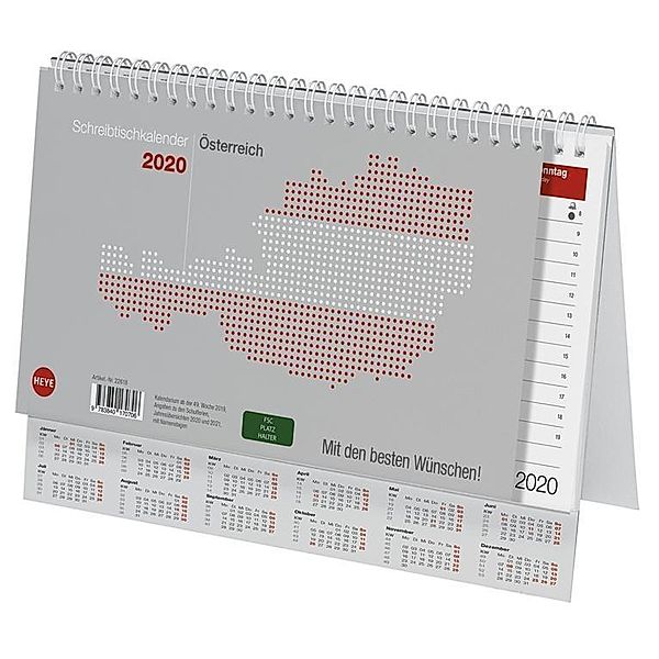 Schreibtischkalender Österreich groß 2020