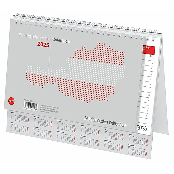 Schreibtischkalender Österreich gross 2025