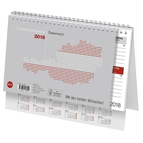 Schreibtischkalender Österreich klein 2019