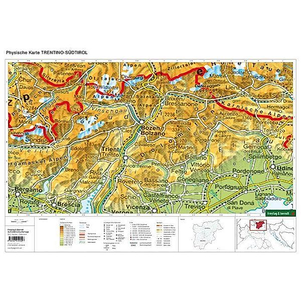 Schreibtischunterlage DUO, Schulhandkarte Südtirol-Trentino 1:450.000