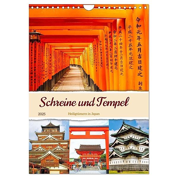 Schreine und Tempel - Heiligtümern in Japan (Wandkalender 2025 DIN A4 hoch), CALVENDO Monatskalender, Calvendo, Nina Schwarze