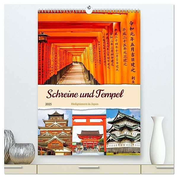 Schreine und Tempel - Heiligtümern in Japan (hochwertiger Premium Wandkalender 2025 DIN A2 hoch), Kunstdruck in Hochglanz, Calvendo, Nina Schwarze