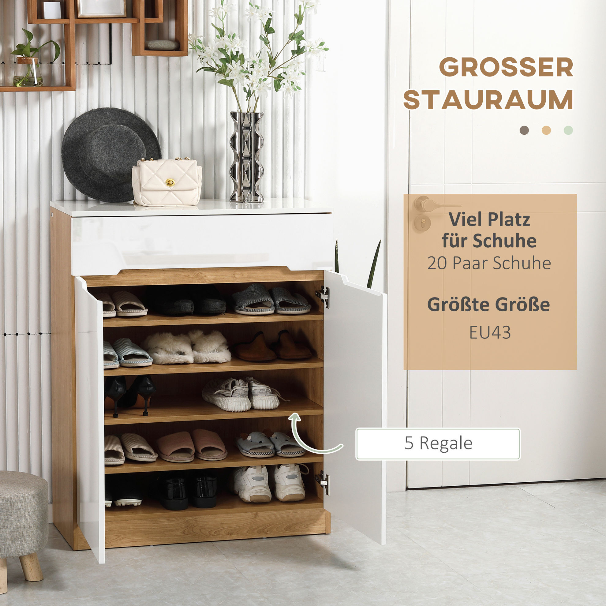 Schuhschrank mit Schubladen weiß Farbe: weiß | Weltbild.de