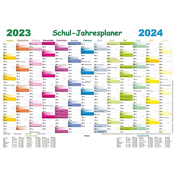 Schul-Jahresplaner 2023/2024-Set