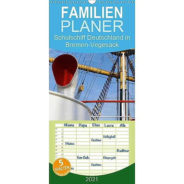 Schulschiff Deutschland in Bremen-Vegesack - Familienplaner hoch (Wandkalender 2021 , 21 cm x 45 cm, hoch), Happyroger