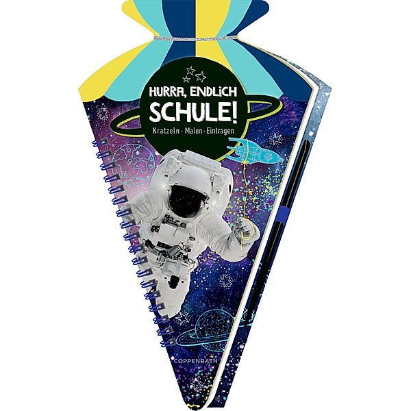 Schultüten-Kratzelbuch - Cosmic School - Hurra, endlich Schule! (Astronauten)