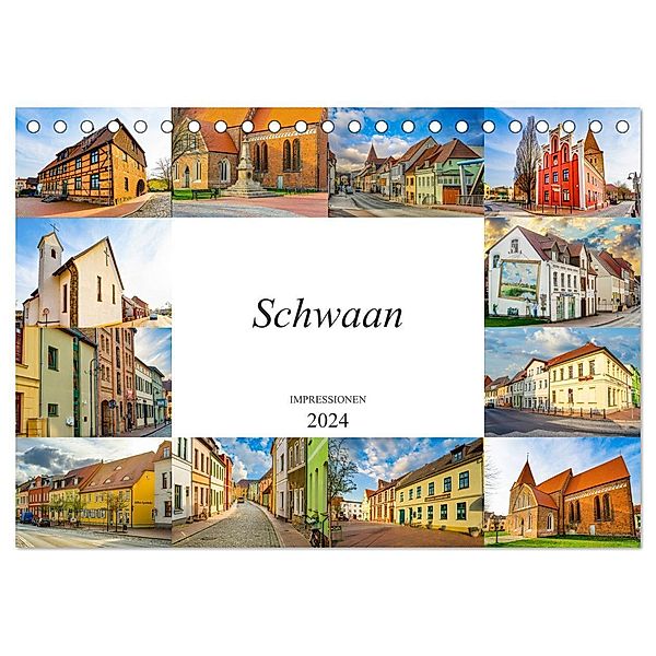 Schwaan Impressionen (Tischkalender 2024 DIN A5 quer), CALVENDO Monatskalender, Dirk Meutzner
