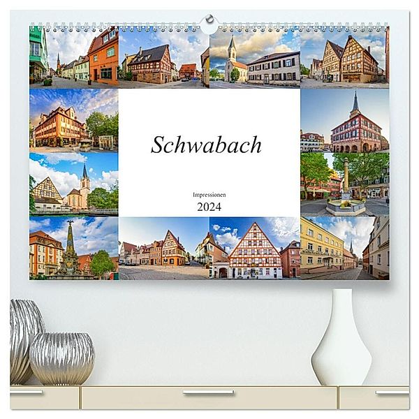 Schwabach Impressionen (hochwertiger Premium Wandkalender 2024 DIN A2 quer), Kunstdruck in Hochglanz, Dirk Meutzner