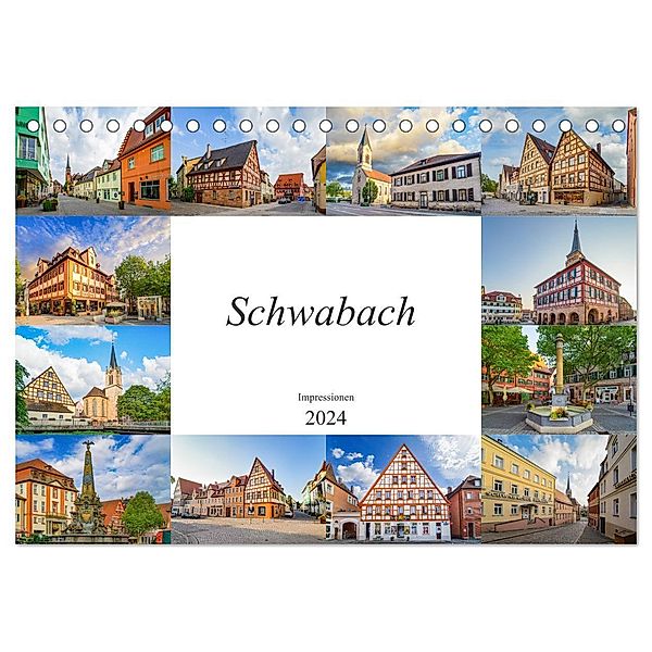 Schwabach Impressionen (Tischkalender 2024 DIN A5 quer), CALVENDO Monatskalender, Dirk Meutzner