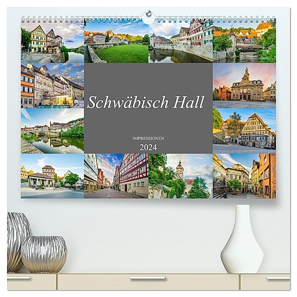 Schwäbisch Hall Impressionen (hochwertiger Premium Wandkalender 2024 DIN A2 quer), Kunstdruck in Hochglanz, Dirk Meutzner