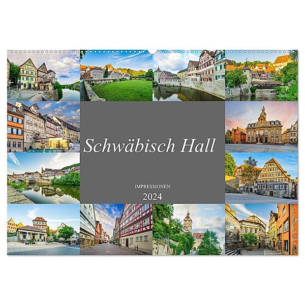 Schwäbisch Hall Impressionen (Wandkalender 2024 DIN A2 quer), CALVENDO Monatskalender, Dirk Meutzner