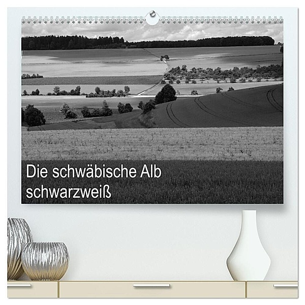 Schwäbische Alb schwarzweiß (hochwertiger Premium Wandkalender 2024 DIN A2 quer), Kunstdruck in Hochglanz, Willi Haas